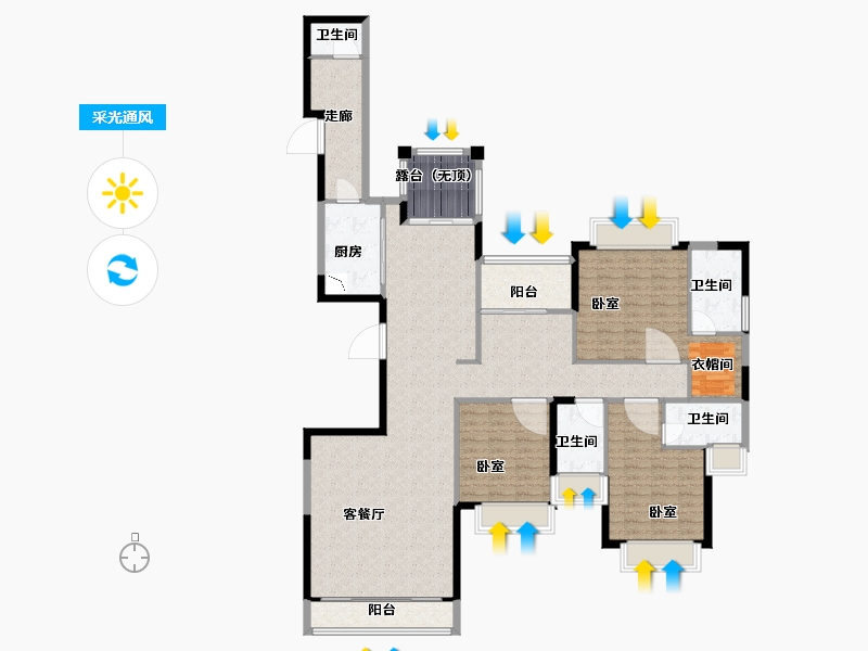 广东省-深圳市-山语清晖-153.00-户型库-采光通风