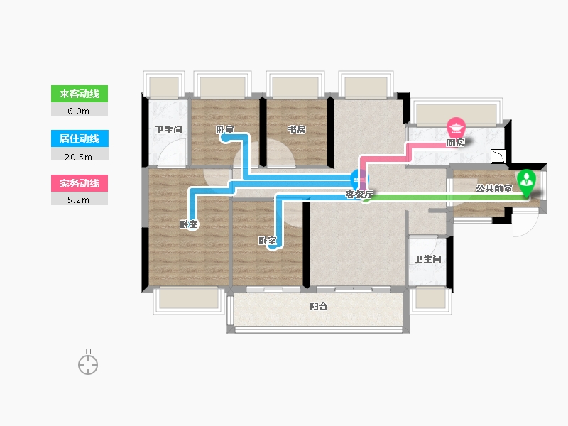 广东省-广州市-碧桂园玺悦-89.89-户型库-动静线