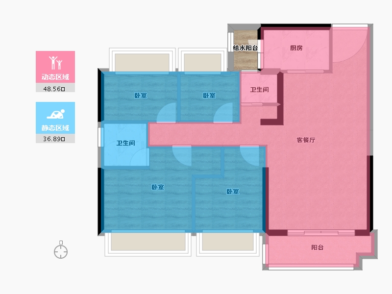 广东省-广州市-碧桂园云璟-78.29-户型库-动静分区