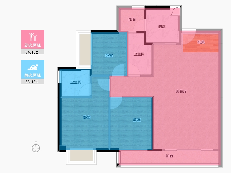 广东省-阳江市-保利中央公馆-81.15-户型库-动静分区