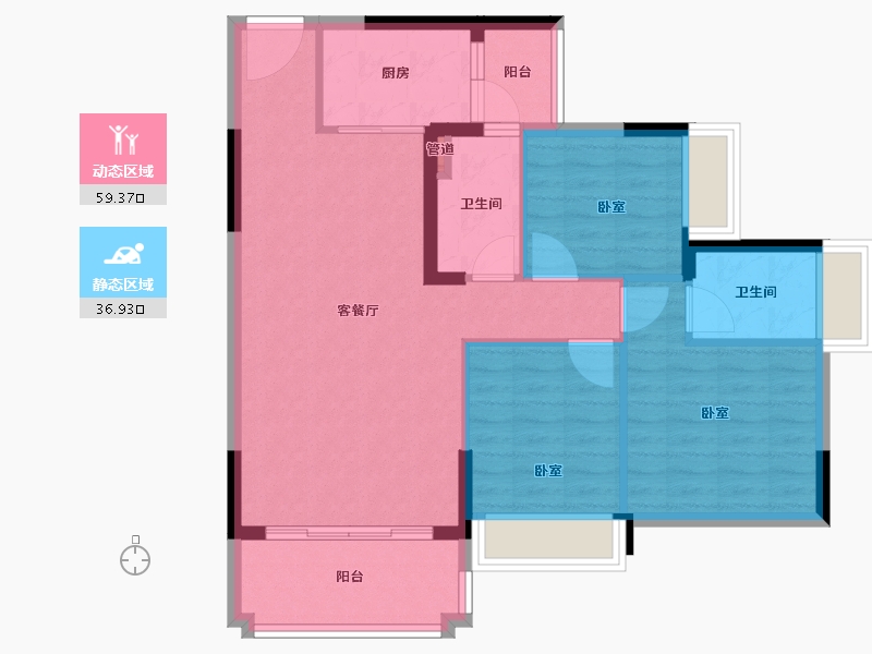 广东省-韶关市-南雄大福国际名城-86.42-户型库-动静分区