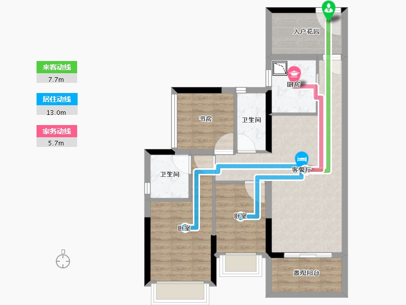 广东省-广州市-越秀东坡-74.75-户型库-动静线