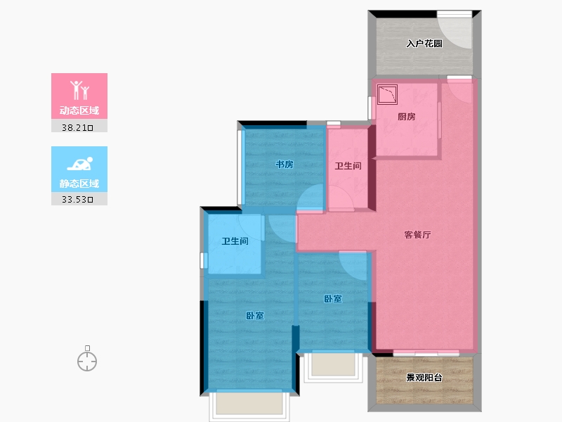 广东省-广州市-越秀东坡-74.75-户型库-动静分区