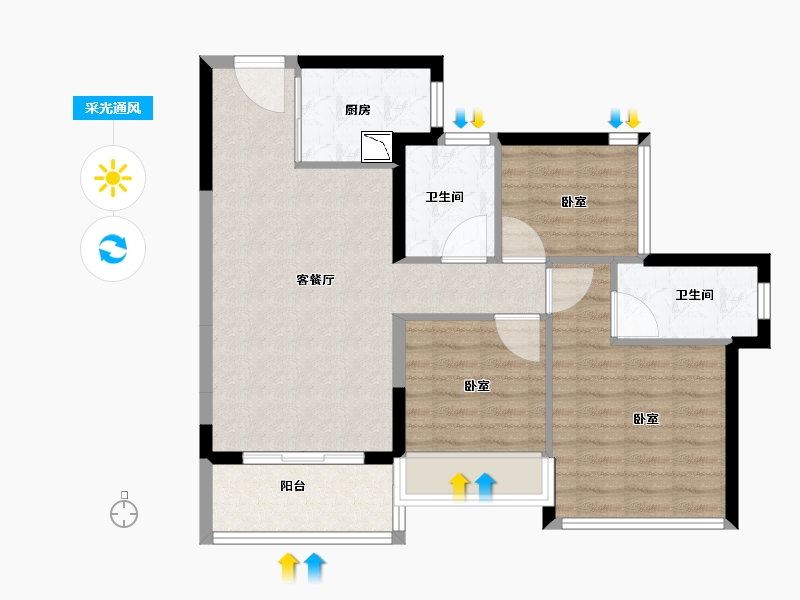 广东省-深圳市-东关珺府-75.00-户型库-采光通风