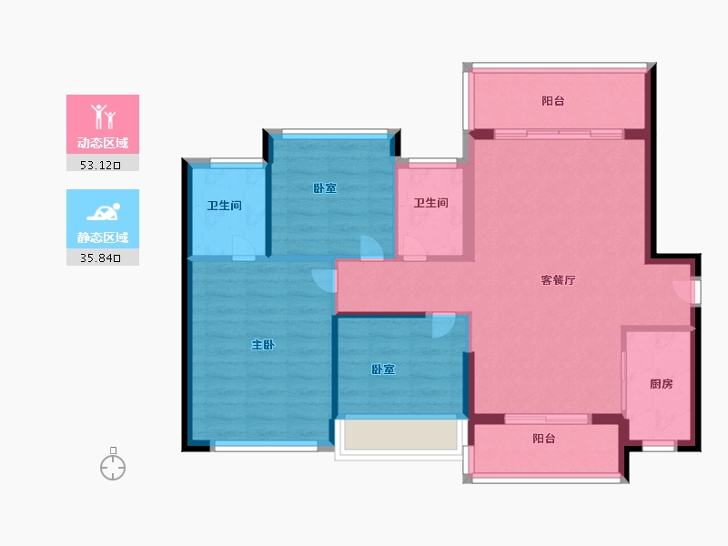 广东省-佛山市-龙光玖誉府-79.99-户型库-动静分区