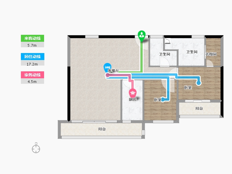 广东省-深圳市-华侨城新天鹅堡-105.00-户型库-动静线