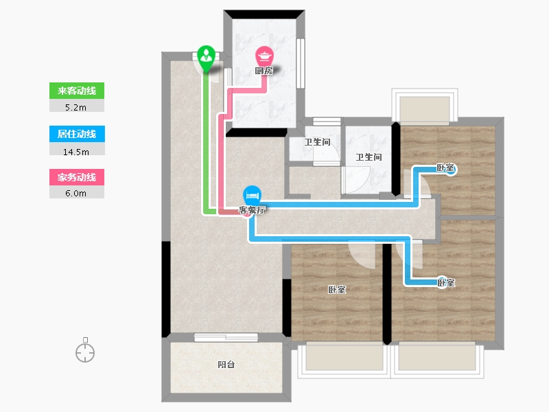 湖北省-武汉市-保利和光晨樾-68.28-户型库-动静线