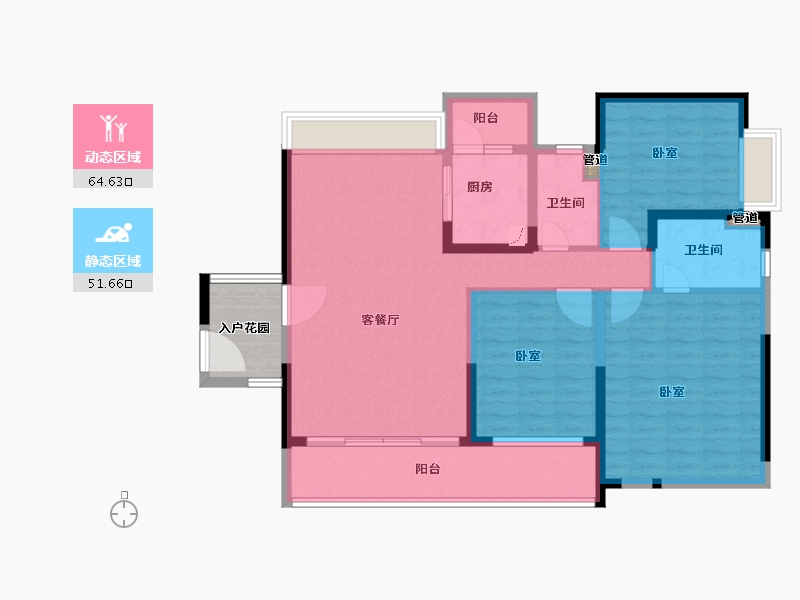 广东省-韶关市-碧桂园新城之光-109.11-户型库-动静分区