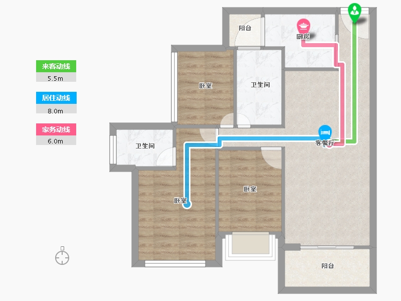 广东省-广州市-佛山龙光玖誉府-72.01-户型库-动静线