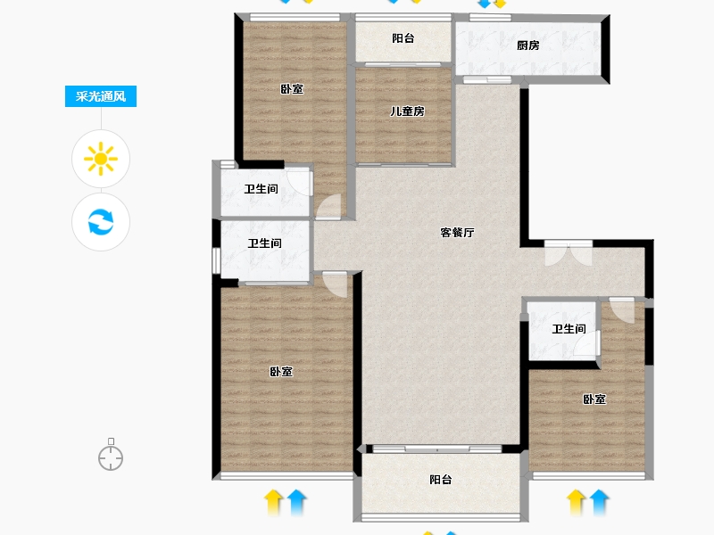 广东省-深圳市-阳光粤海-159.18-户型库-采光通风