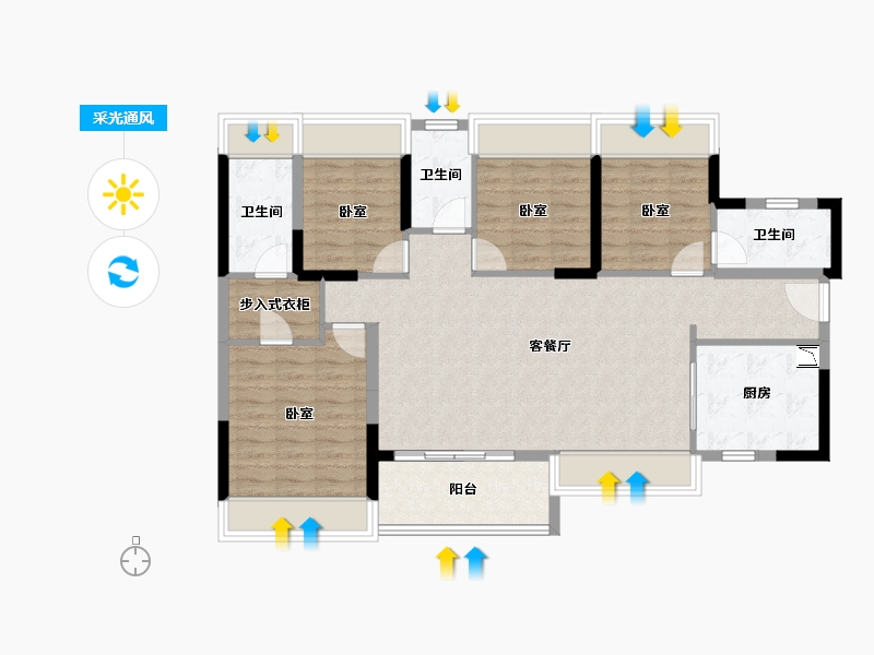 广东省-深圳市-东关珺府-103.72-户型库-采光通风