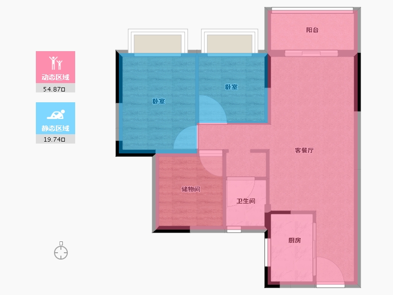 广东省-广州市-碧桂园玺悦-67.01-户型库-动静分区