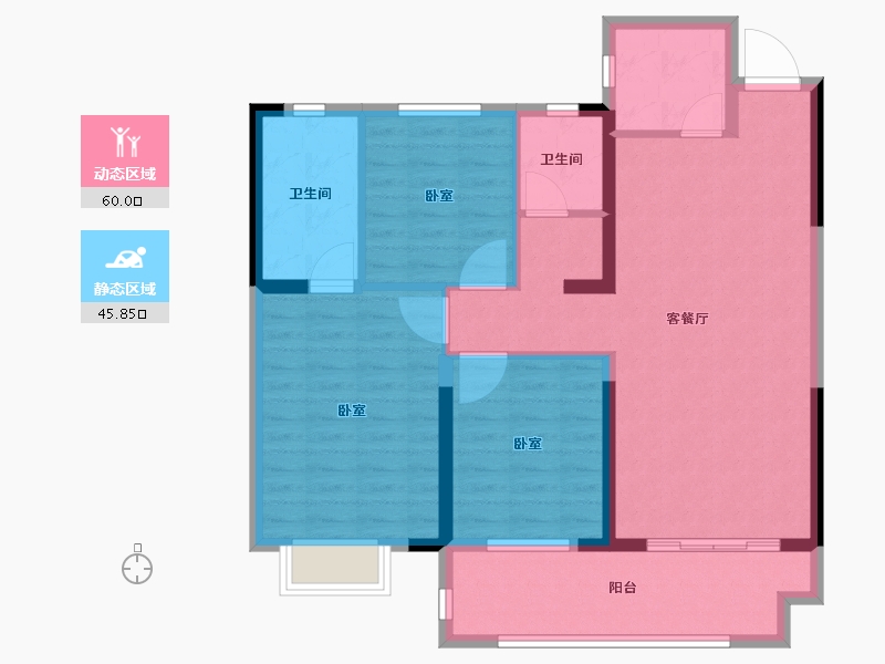 湖南省-长沙市-澳海澜庭·谷山府-95.06-户型库-动静分区