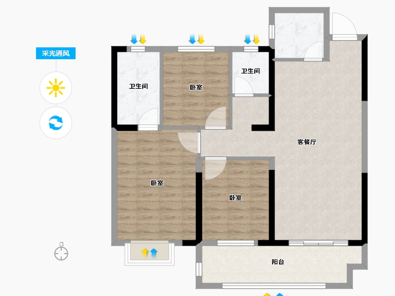 湖南省-长沙市-澳海澜庭·谷山府-95.06-户型库-采光通风