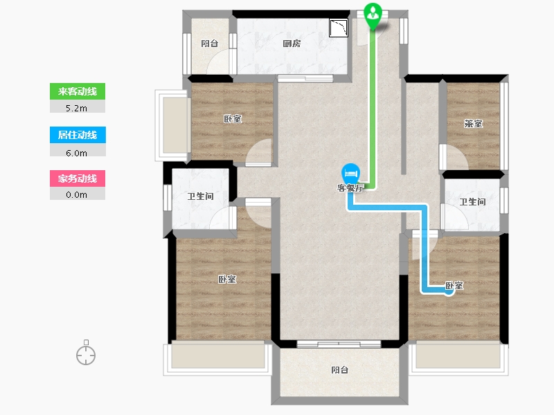 广东省-广州市-碧桂园云璟-88.41-户型库-动静线