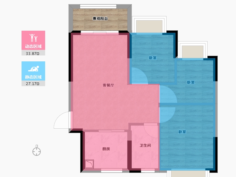 广东省-广州市-中山恒大御府-59.19-户型库-动静分区