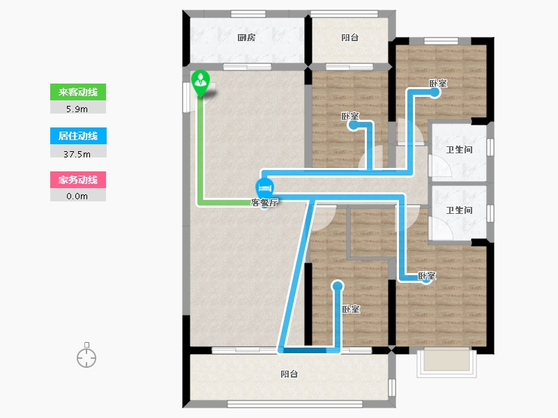 湖南省-长沙市-澳海澜庭·谷山府-122.59-户型库-动静线