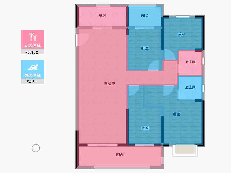 湖南省-长沙市-澳海澜庭·谷山府-122.59-户型库-动静分区