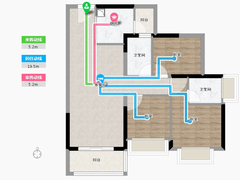 广东省-广州市-佛山龙光玖誉府-74.21-户型库-动静线