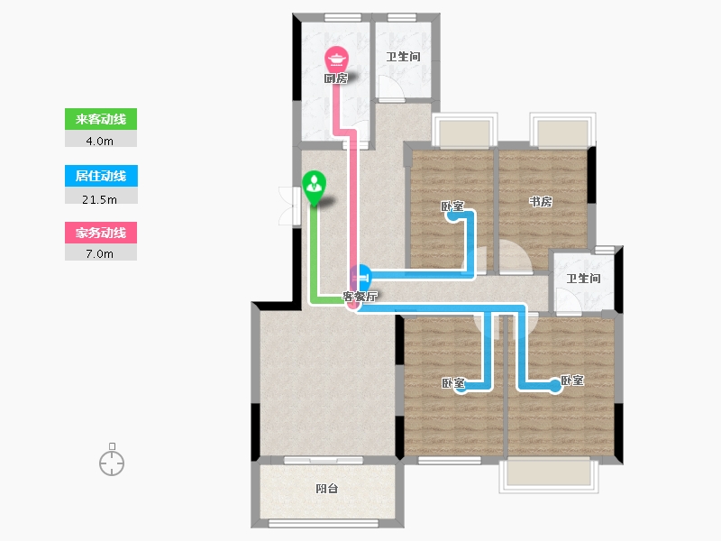 湖南省-长沙市-澳海澜庭·谷山府-102.23-户型库-动静线