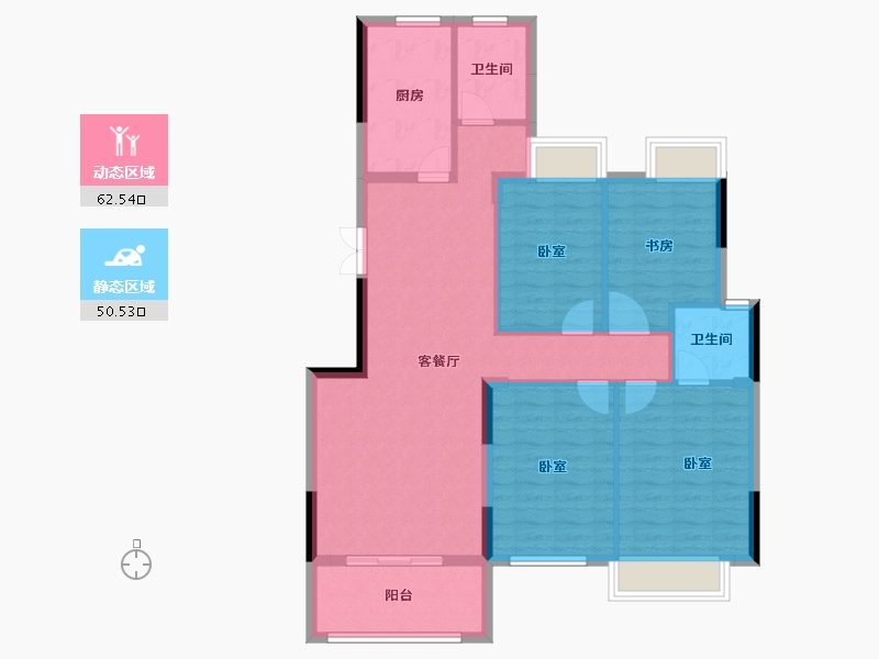 湖南省-长沙市-澳海澜庭·谷山府-102.23-户型库-动静分区