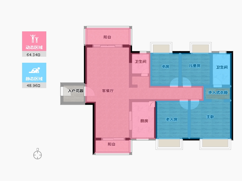 广东省-佛山市-美的峯境-102.00-户型库-动静分区