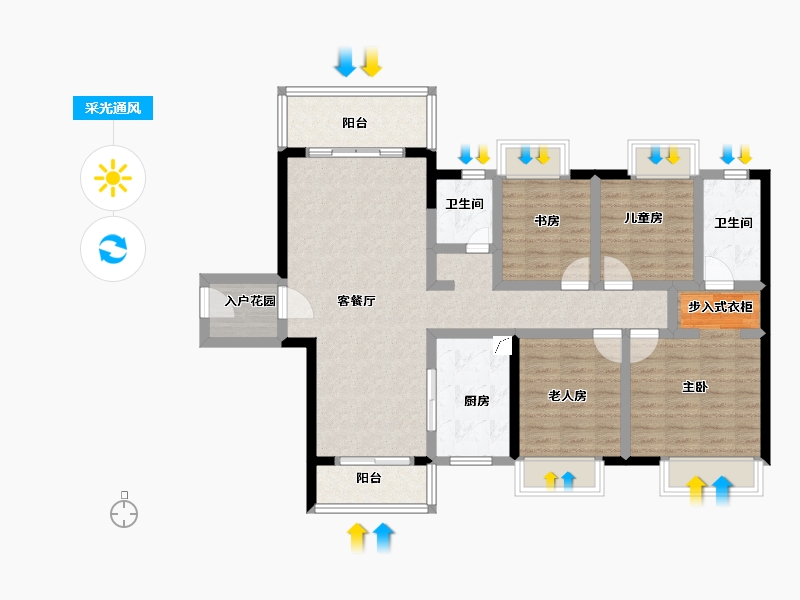 广东省-佛山市-美的峯境-102.00-户型库-采光通风