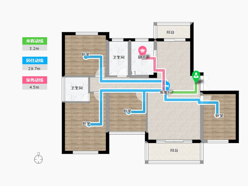 湖南省-常德市-佳境天城-105.40-户型库-动静线