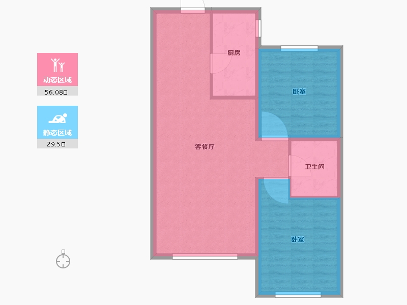 辽宁省-辽阳市-辽阳泛美华庭-77.80-户型库-动静分区