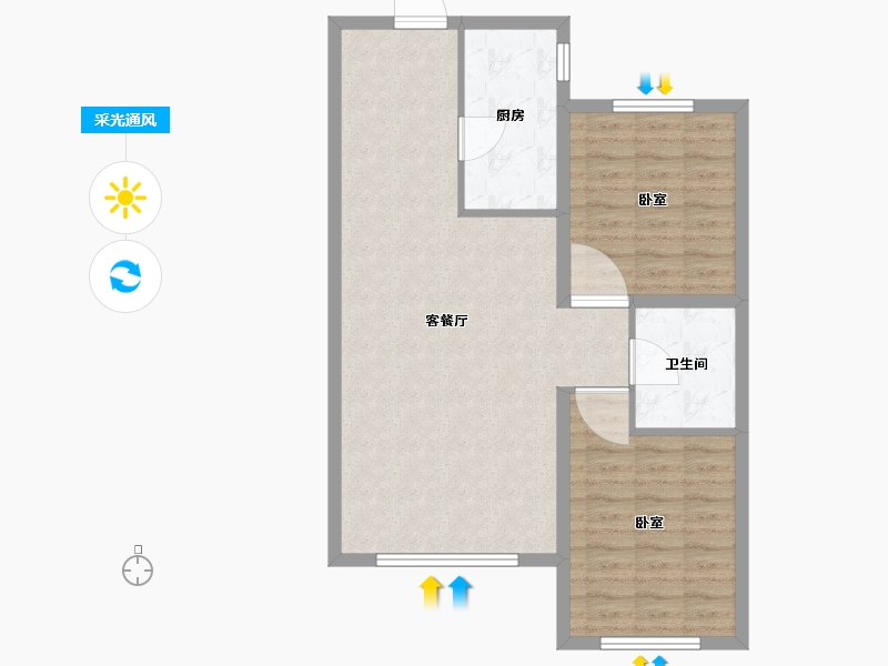 辽宁省-辽阳市-辽阳泛美华庭-77.80-户型库-采光通风