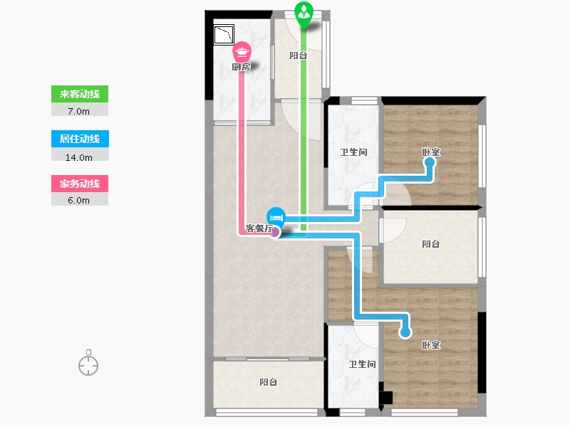 广东省-广州市-碧桂园凤凰湾-81.75-户型库-动静线