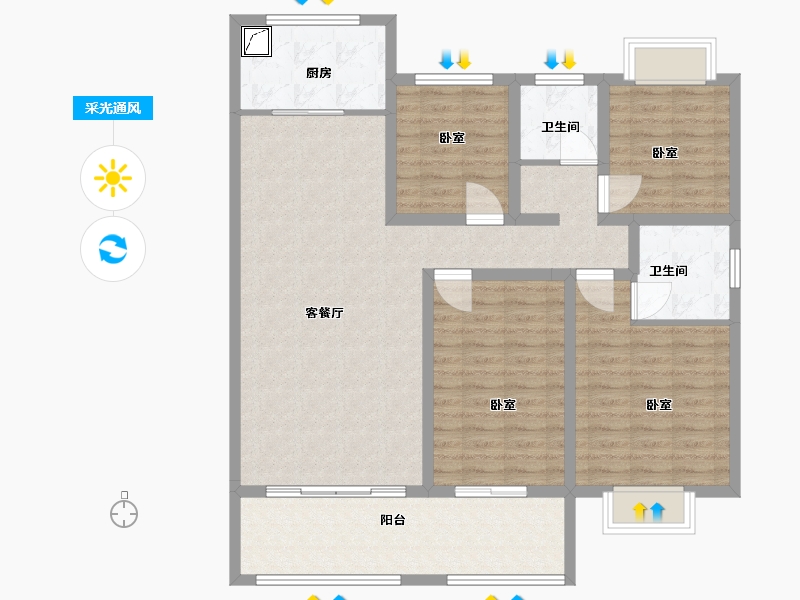 山东省-泰安市-基业·尚城-114.00-户型库-采光通风