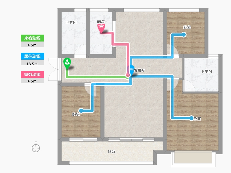 山东省-泰安市-鲁投天赋青云-90.02-户型库-动静线