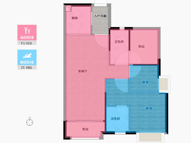 广东省-广州市-北部万科城-73.01-户型库-动静分区