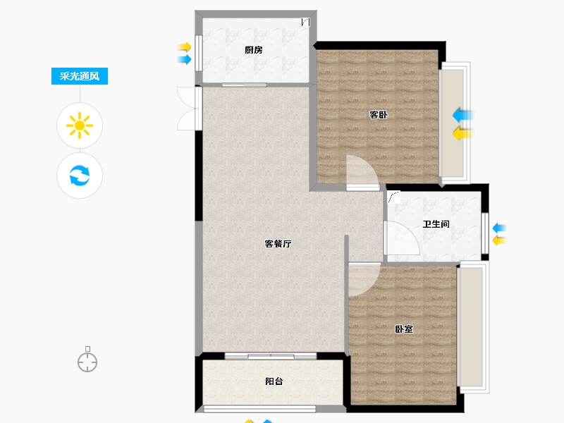 湖北省-武汉市-世界城香榭丽舍-103.29-户型库-采光通风