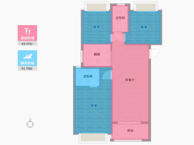 湖北省-武汉市-保利和光晨樾-82.88-户型库-动静分区