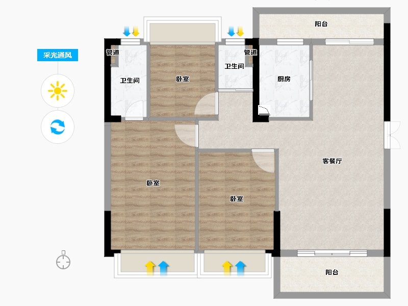 广东省-韶关市-南雄市源河汇景-92.39-户型库-采光通风