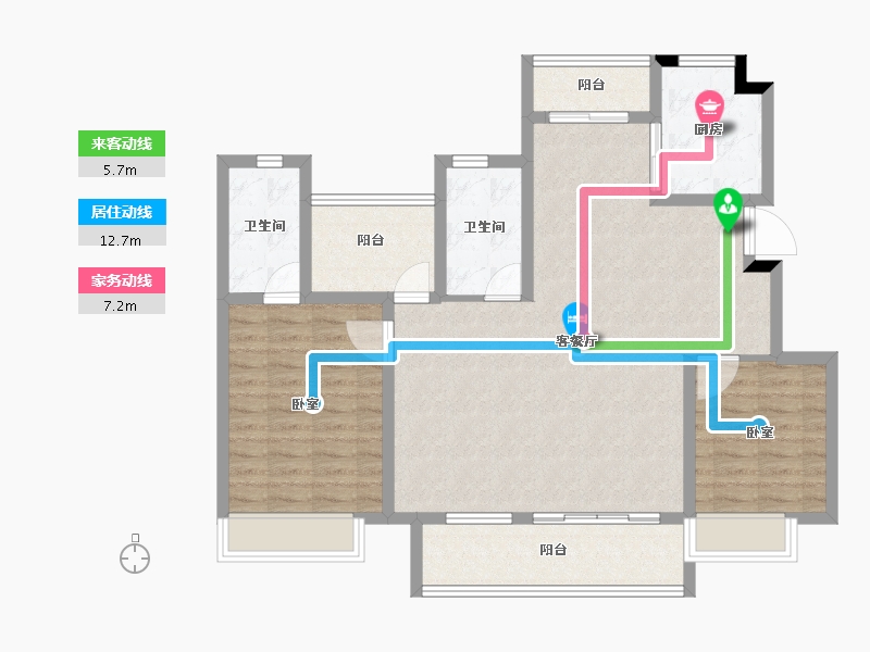 湖南省-长沙市-湾田·望江府-103.86-户型库-动静线