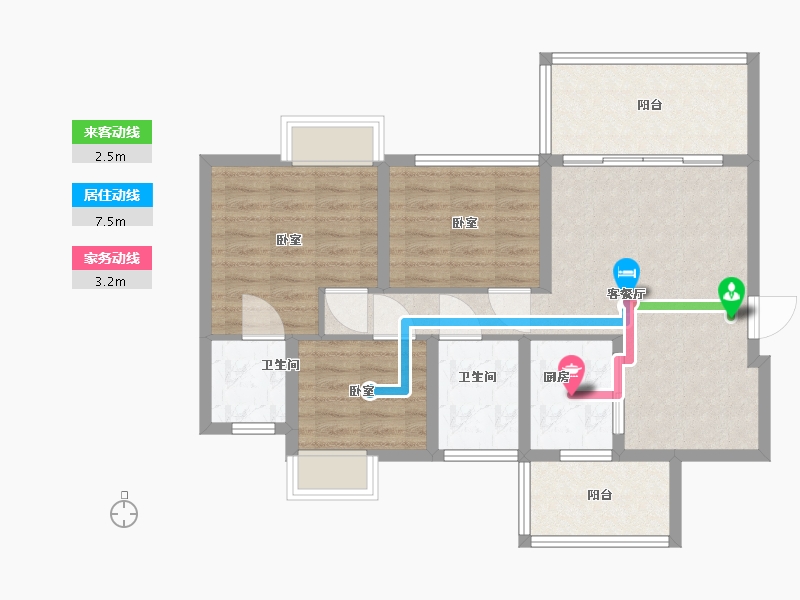 四川省-成都市-蜀郡清上居-80.01-户型库-动静线