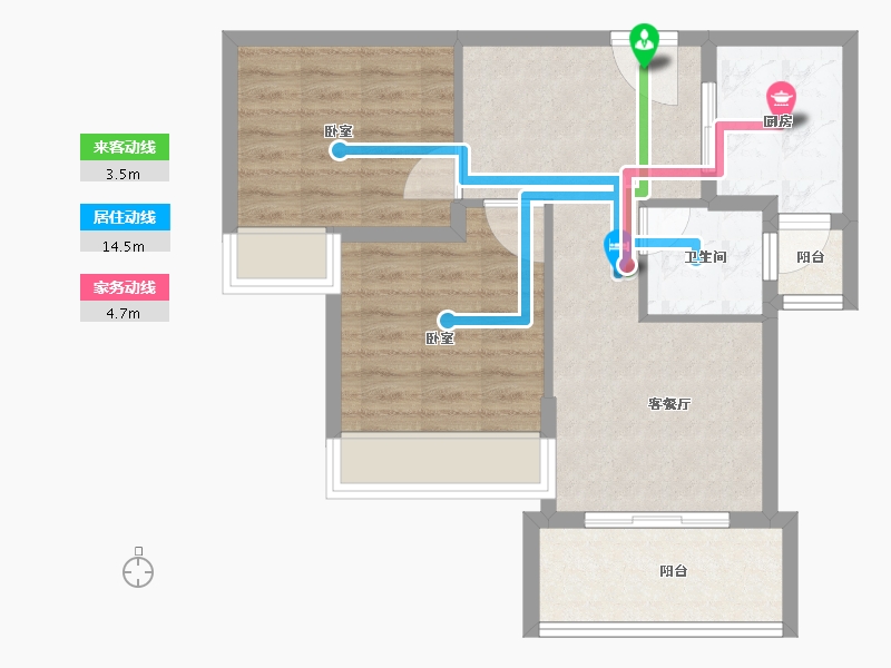 湖北省-武汉市-九坤新城壹号御府-61.03-户型库-动静线