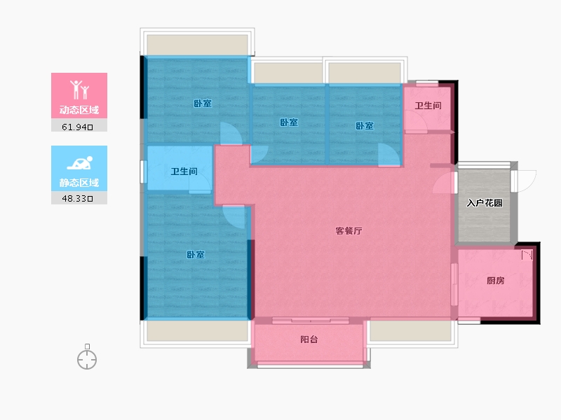 广东省-广州市-保利罗兰国际-105.52-户型库-动静分区