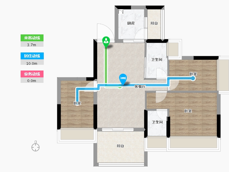 广东省-深圳市-星都梅沙天邸-71.76-户型库-动静线