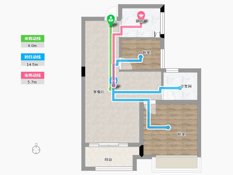 浙江省-嘉兴市-凤凰雅园-55.52-户型库-动静线