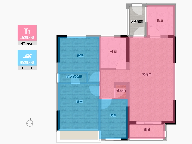 湖北省-武汉市-日月天地-74.00-户型库-动静分区