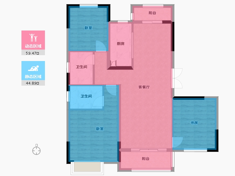 湖南省-长沙市-中交·中央公园-93.67-户型库-动静分区