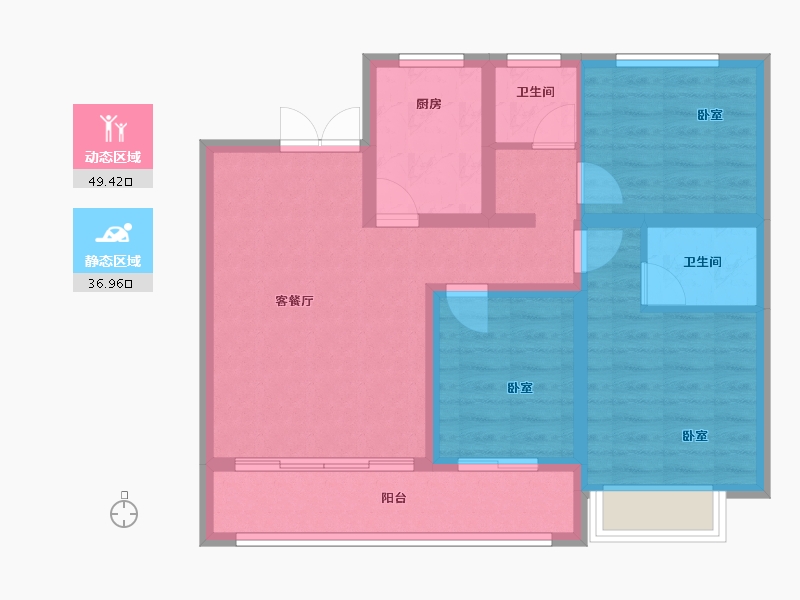 山东省-泰安市-鲁投天赋青云-76.48-户型库-动静分区