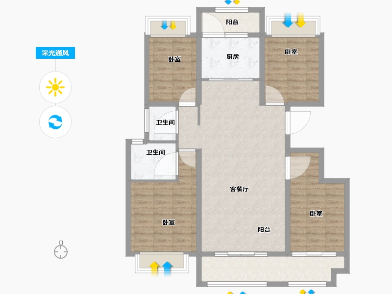 山东省-泰安市-基业·尚城-109.00-户型库-采光通风