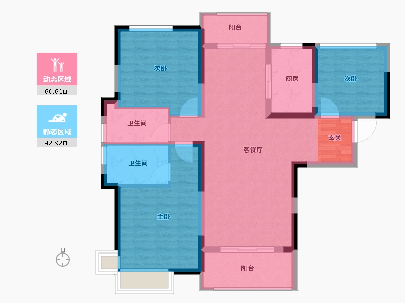 湖南省-长沙市-中国铁建山语城-93.00-户型库-动静分区