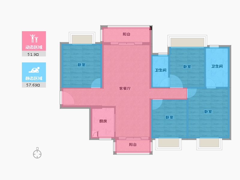 广东省-阳江市-联城·新世纪-98.62-户型库-动静分区