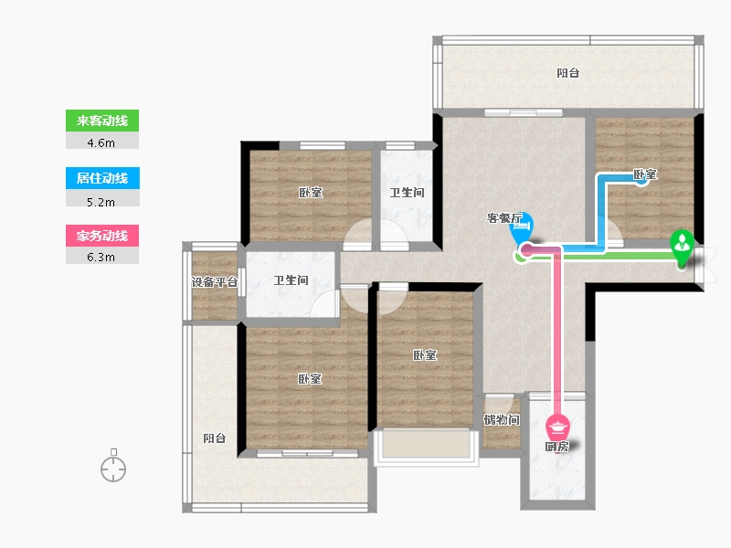 湖南省-衡阳市-凯珑江景-114.30-户型库-动静线